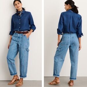 Alex Mill Phoebe‎ Carpenter Utility Seamed Jeans Vintage Wash Denim 6